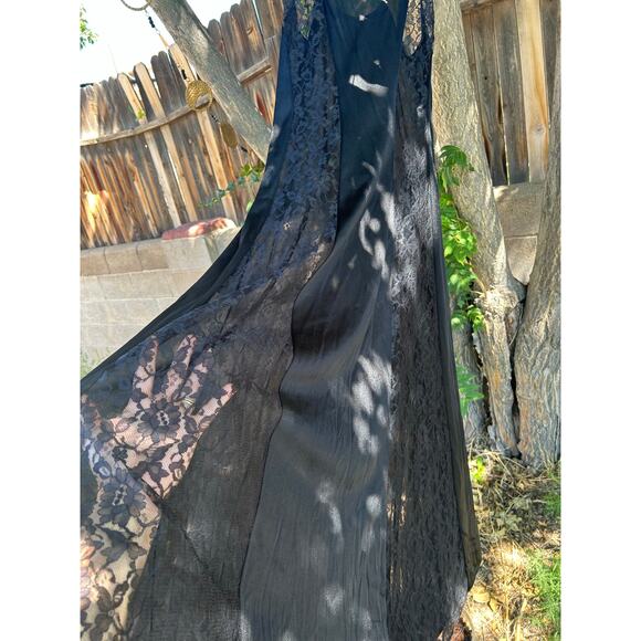 Union Made Lace Panel Black Slip/Maxi Dress - Picture 5 of 9